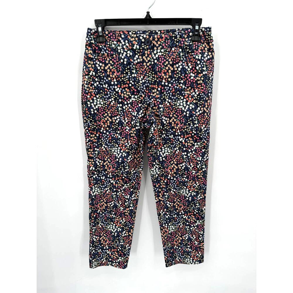 TALBOTS Stretch Straight Leg Floral Ankle Trouser Dress Pants // 2P